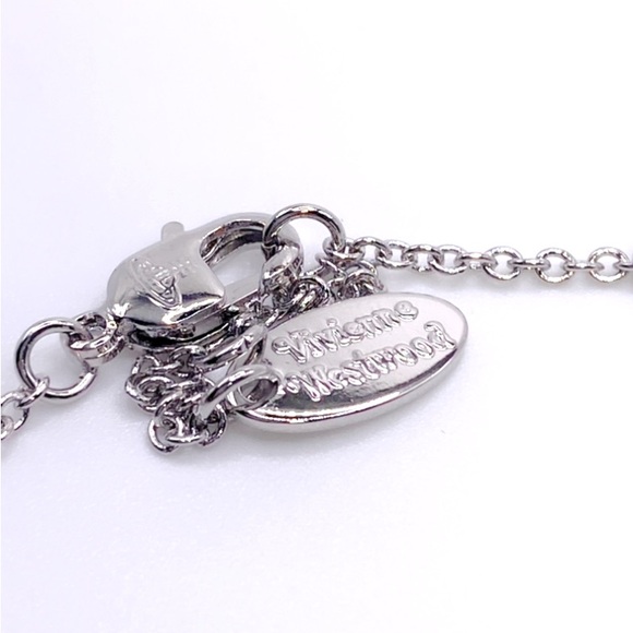 Vivienne Westwod Nana crystal orb Tear Drop necklace in silver. - Picture 6 of 6